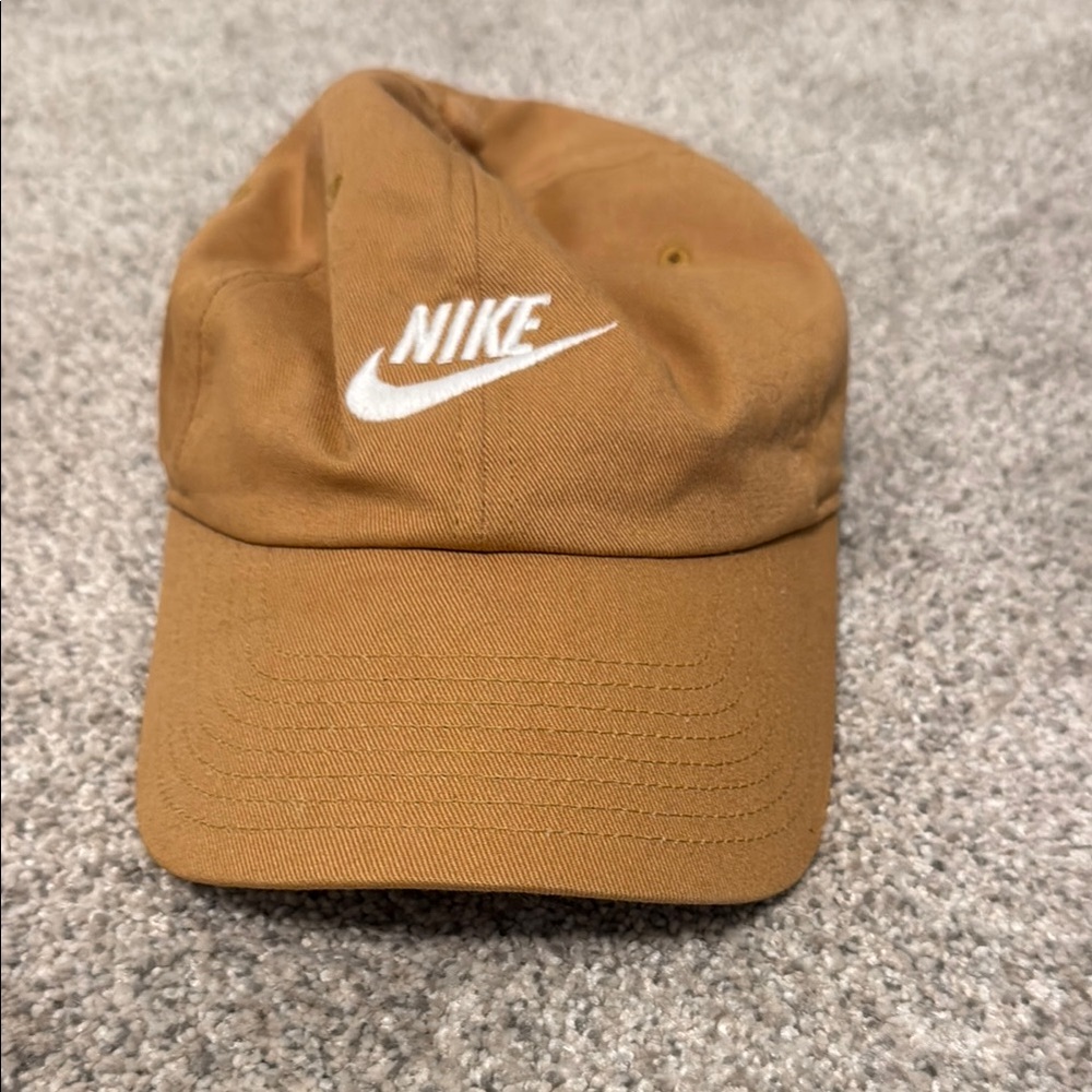 Nike Tan and White Swoosh Baseball Hat